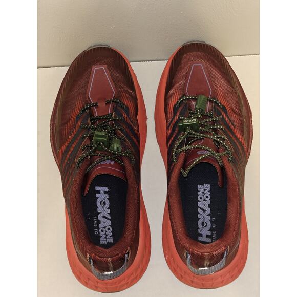 Hoka One One Womens Speedgoat 4 1106527 CHRRD Red Running Sneakers Size 8.5 - Picture 7 of 10